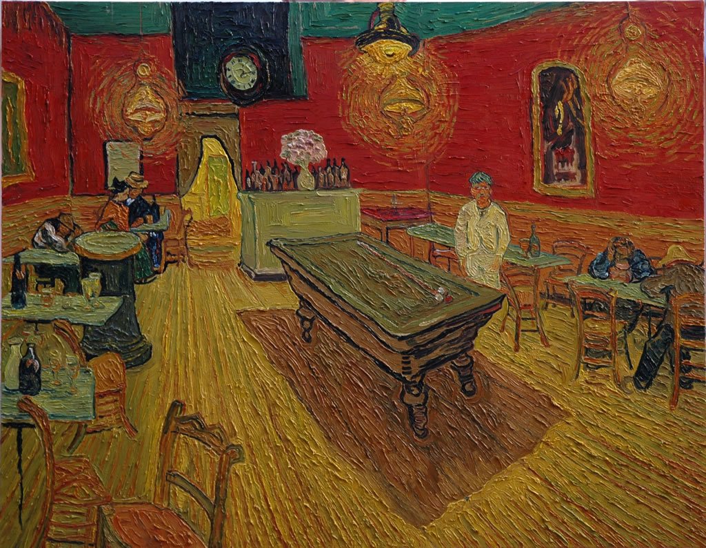 Interno caffè di notte